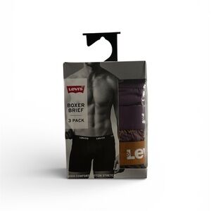 Levi's Men's Boxer Briefs 3-Pack - Purple and Brown size: small